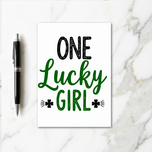 Shamrock Lucky Girl Card
