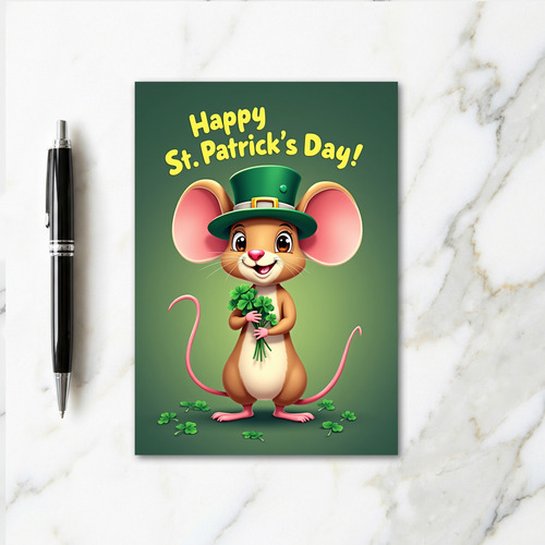 Shamrock Mouse Happy Day Card