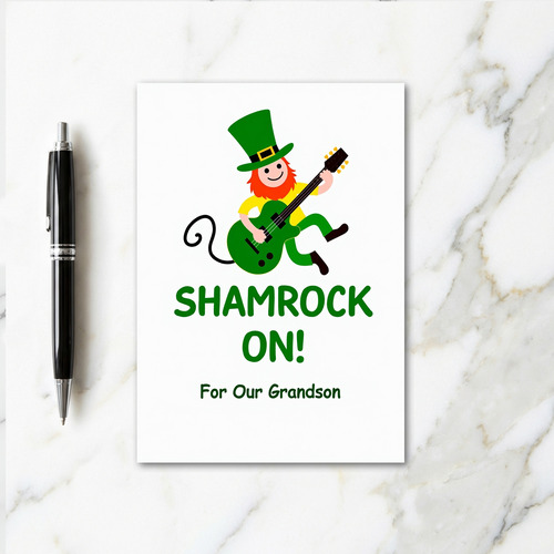 Shamrock On Grandson Card