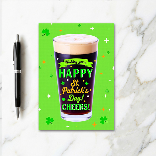 Shamrock Pattern Cheers Card