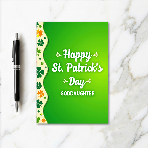Shamrock Pattern Goddaughter Card