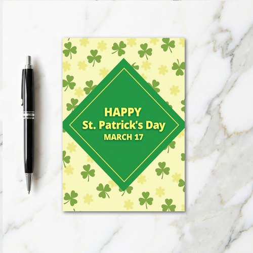 Shamrock Pattern Happy St Patricks Card