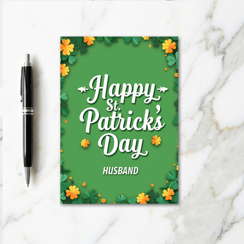 Shamrock Pattern Husband Card