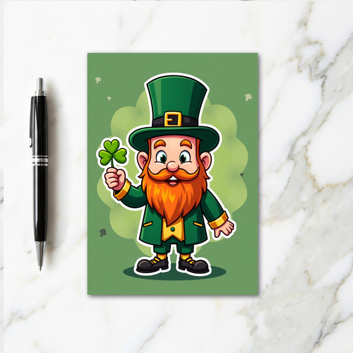 Shamrock Pattern Leprechaun Card