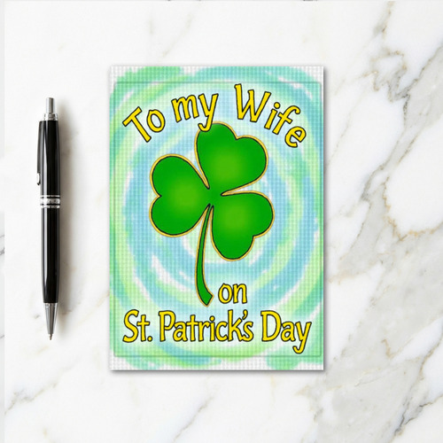 Shamrock Pattern Wife Card