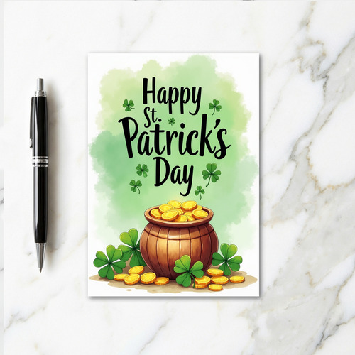 Shamrock Pot Of Gold Card