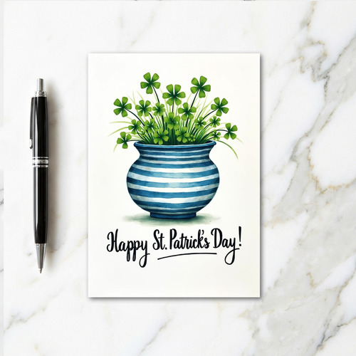Shamrock Pot St Patricks Day Card