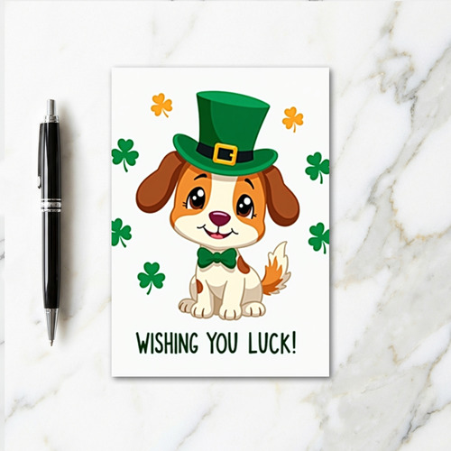 Shamrock Puppy Luck Card