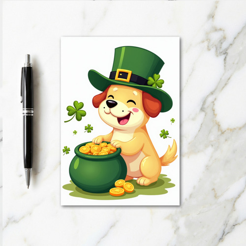 Shamrock Puppy Pattern Luck Card
