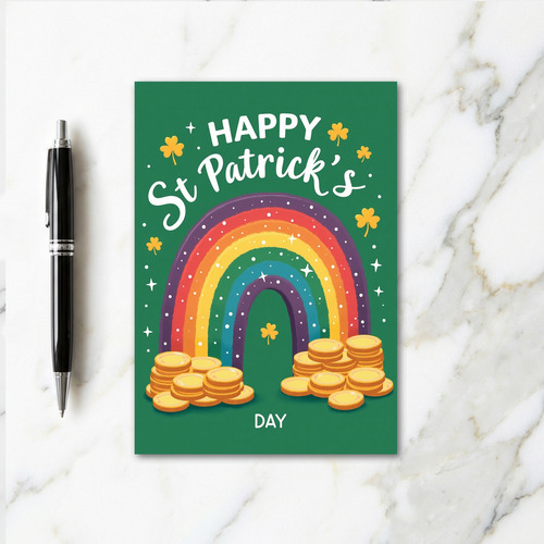 Shamrock Rainbow Luck Card