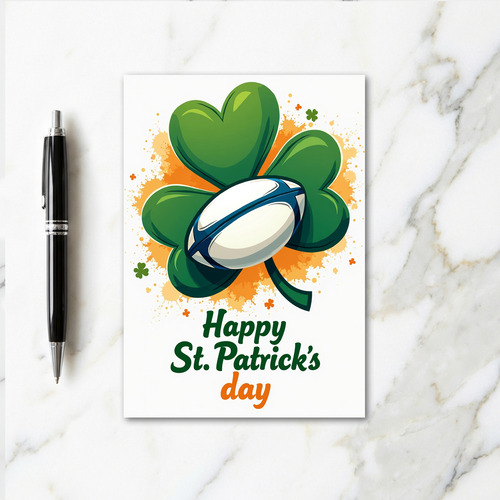 Shamrock Rugby St Patricks Day Card