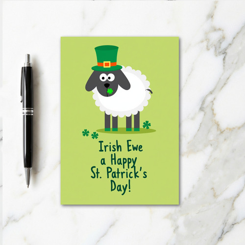 Shamrock Sheep Holiday Card