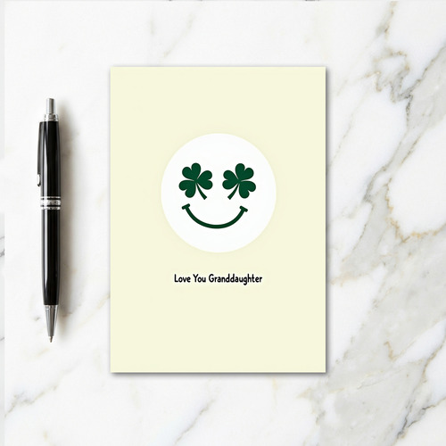 Shamrock Smiling Love Granddaughter Card