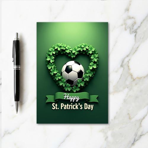 Shamrock Soccer Heart Card