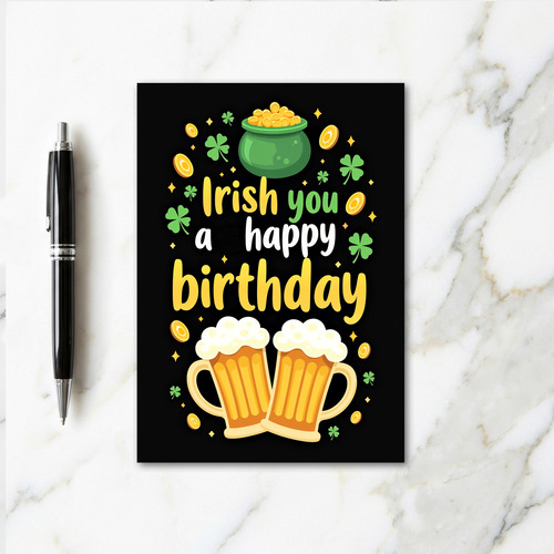 Shamrock Starburst Birthday Card