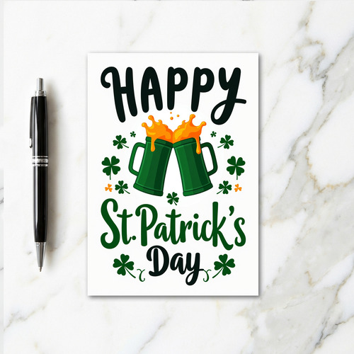 Shamrock Steins Happy Day Card