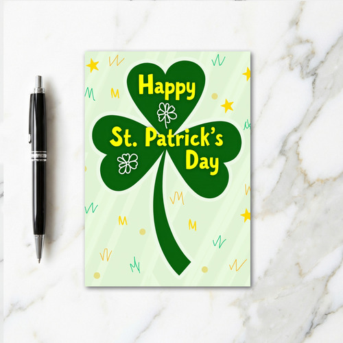 Shamrock Striped Pattern Card