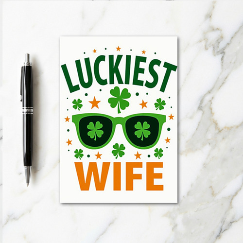 Shamrock Sunglasses Wife Card