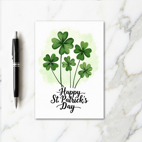 Shamrock Watercolor Happy Day Card