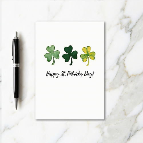 Shamrock Watercolor Pattern Card