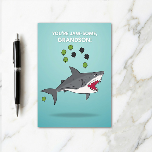 Shark Pattern Grandson Card