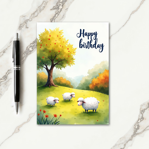 Sheep Meadow Birthday Card