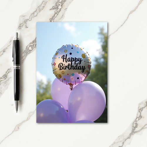 Shimmering Balloon Birthday Card