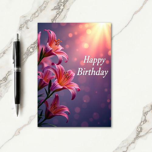 Shimmering Bokeh Birthday Card
