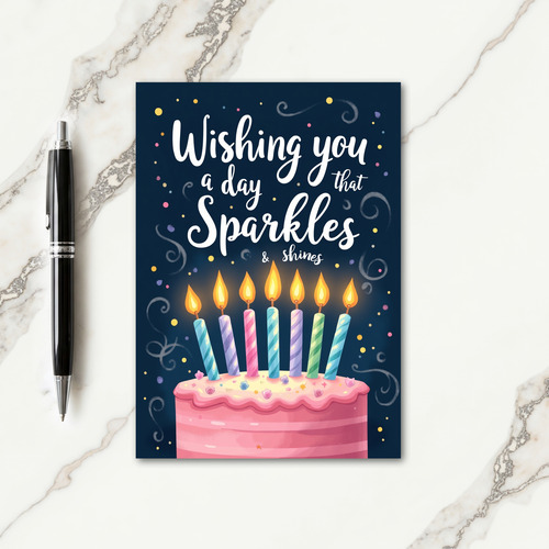 Shimmering Cake Birthday Card