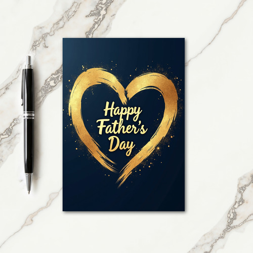 Shimmering Fathers Day Heart Card