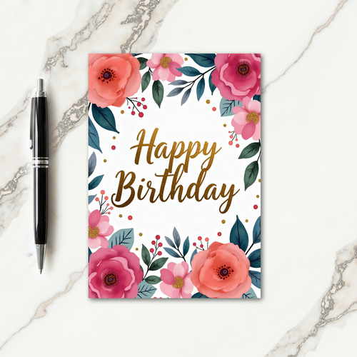 Shimmering Flower Birthday Card