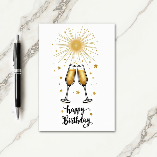 Shimmering Flutes Birthday Card