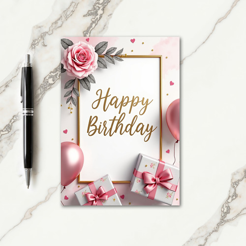 Shimmering Gold Birthday Card