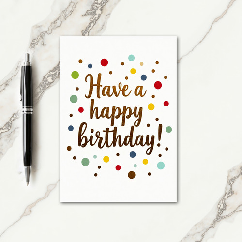 Shimmering Gold Script Birthday Card