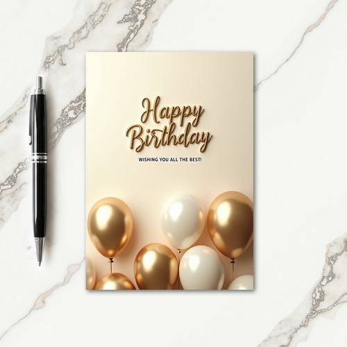 Shimmering Golden Birthday Card