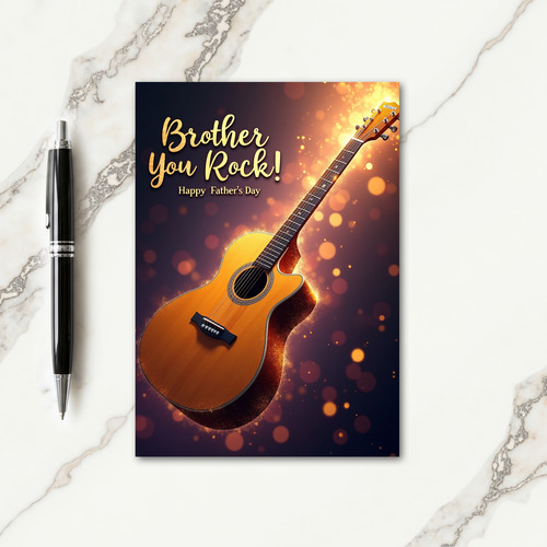 Shimmering Guitar Fathers Card