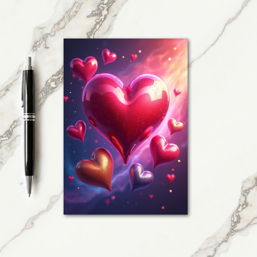 Shimmering Hearts Mothers Day Card