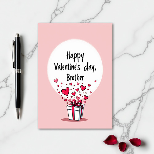 Shiny Hearts Brother Valentine Card