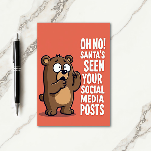 Shocked Bear Christmas Card