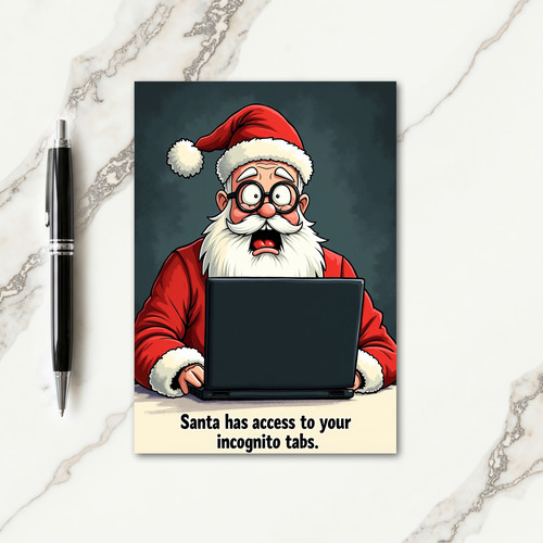 Shocked Jolly Man Christmas Card