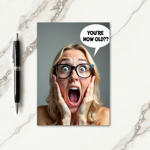 Shocked Woman Birthday Card