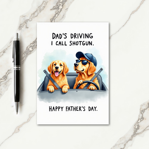 Shotgun Seat Fathers Day Card