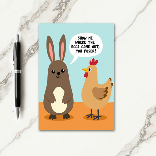 Show Me The Eggs Funny Card