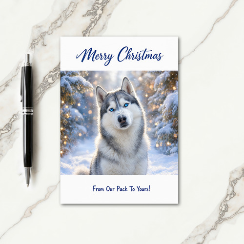 Siberian Husky Christmas Card
