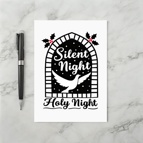 Silent Night Christmas Dove Card