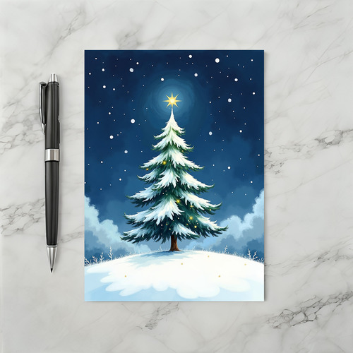 Silent Night Christmas Tree Card