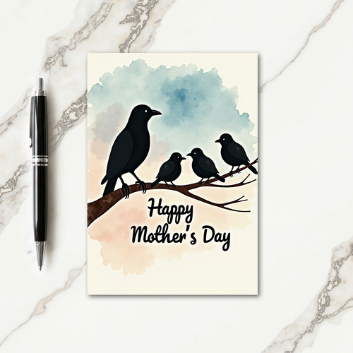 Silhouette Bird Mothers Day Card