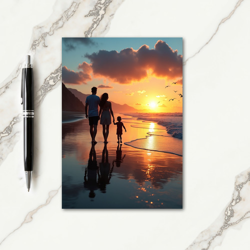 Silhouette Family Fathers Day Card
