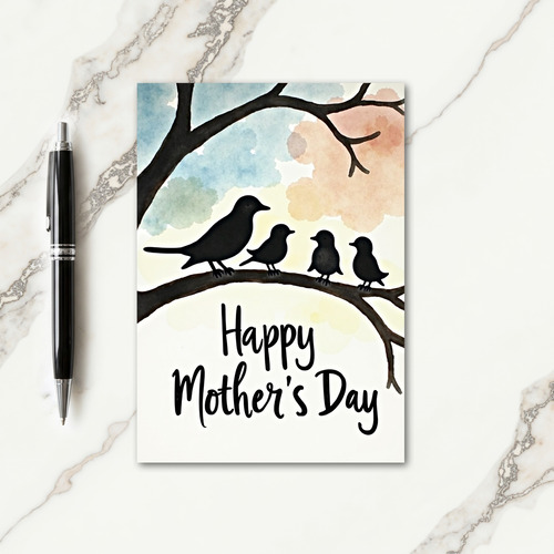 Silhouette Family Mothers Day Card