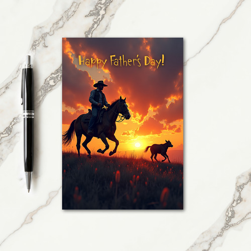 Silhouetted Dads Day Scene Card